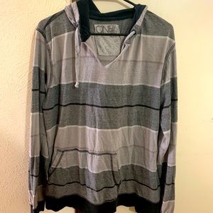 Used - monochrome light grey dark grey hooded thin jacket